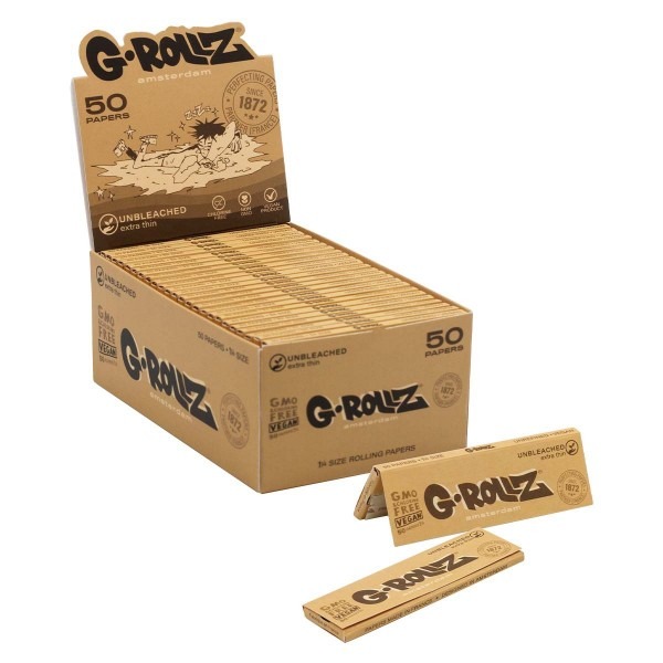 G-ROLLZ | Unbleached Extra Thin – 50 ‘1¼’ Papers (50 Booklets Display)